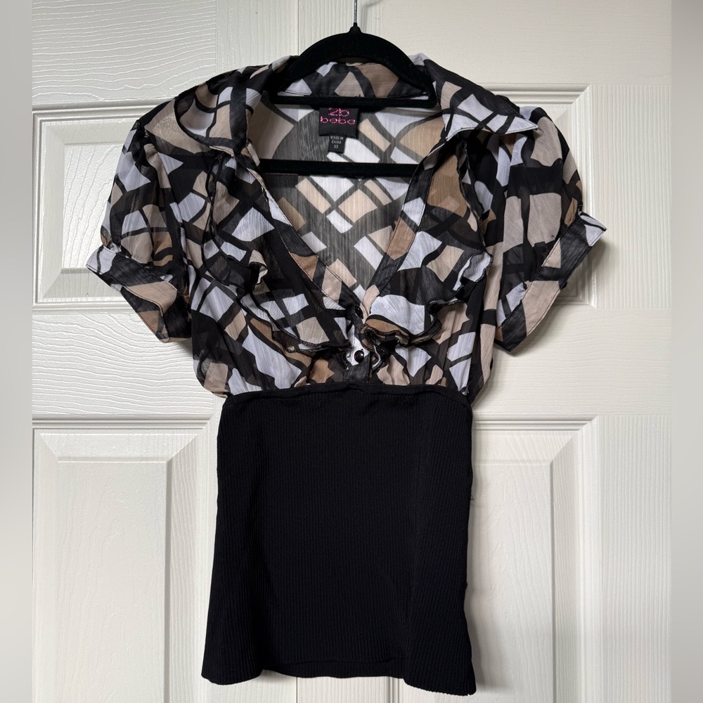bebe Black and Brown top